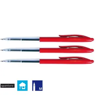Balpen Quantore drukknop rood medium
