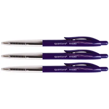 Balpen Quantore drukknop blauw medium
