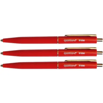 Balpen Quantore drukknop met metalen clip