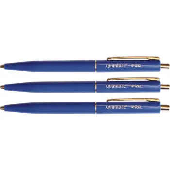 Balpen Quantore drukknop met metalen clip