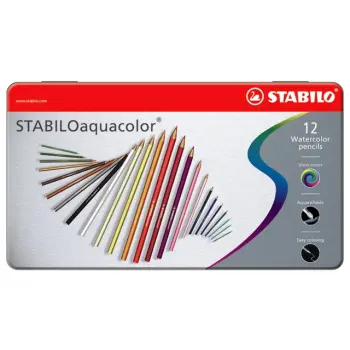 kleurpotloden stabilo aquacolor 12st metalen
