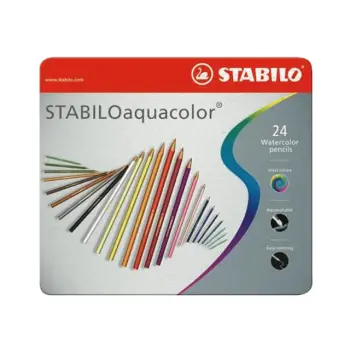 kleurpotloden stabilo aquacolor 24st metalen