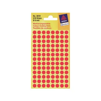 etiket avery zweck 3010 8mm rond 416st rood