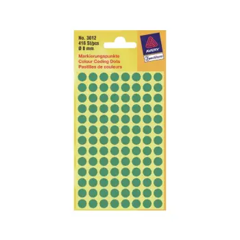 etiket avery zweck 3012 8mm rond 416st groen