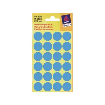 Avery etiket 3005 rond blauw (96)