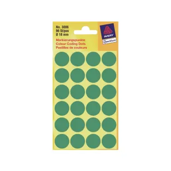 etiket avery zweck 3006 18mm rond 96st groen
