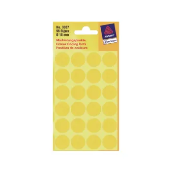 etiket avery zweck 3007 18mm rond 96st geel