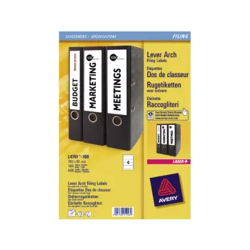 etiket avery zweck l/i/k l-4761-100 192x61mm