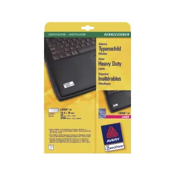 etiket avery laser l6008 25.4x10mm poly 3780s