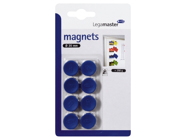 Magneet legamaster 20mm blauw (8)