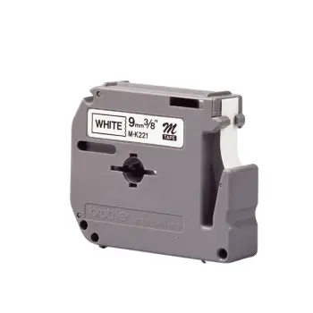 lettertape brother p-touch mk221 9mm zwart/wi