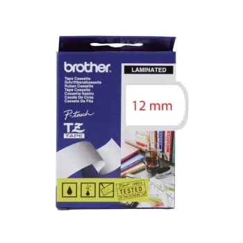 Lettertape tz232 12mm wit/rood
