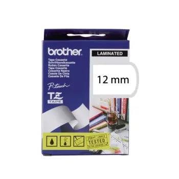 Lettertape p-touch  12mm  wit/zwart