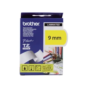 Lettertape geel + opdruk zwart
