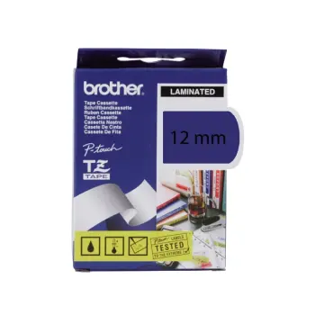 Lettertape blauw+opdr zw 12 mm