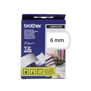 Lettertape wit/zwart 6 mm tz-211