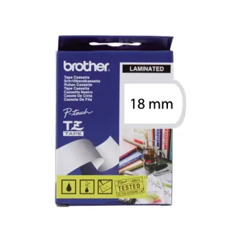 lettertape brother p-touch tzn241 18mm wit/zw