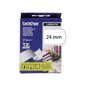 Brother lettertape tz251 24mm wit/zwa