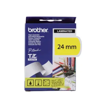 Lettertape tz651 24mm zwart op geel