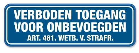 Bord pvc verb.toegang art.461 400x150mm