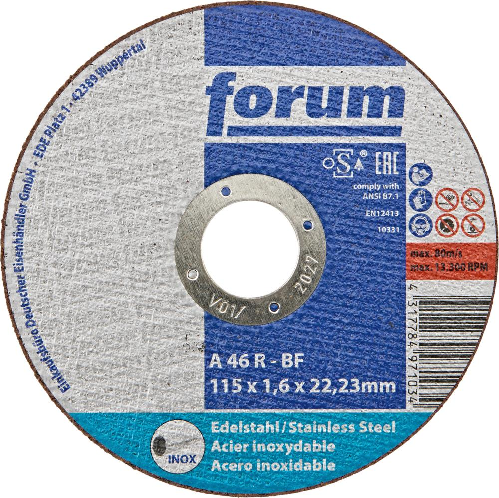 Forum Doorslijpschijf INOX vlak 115x1,6mm