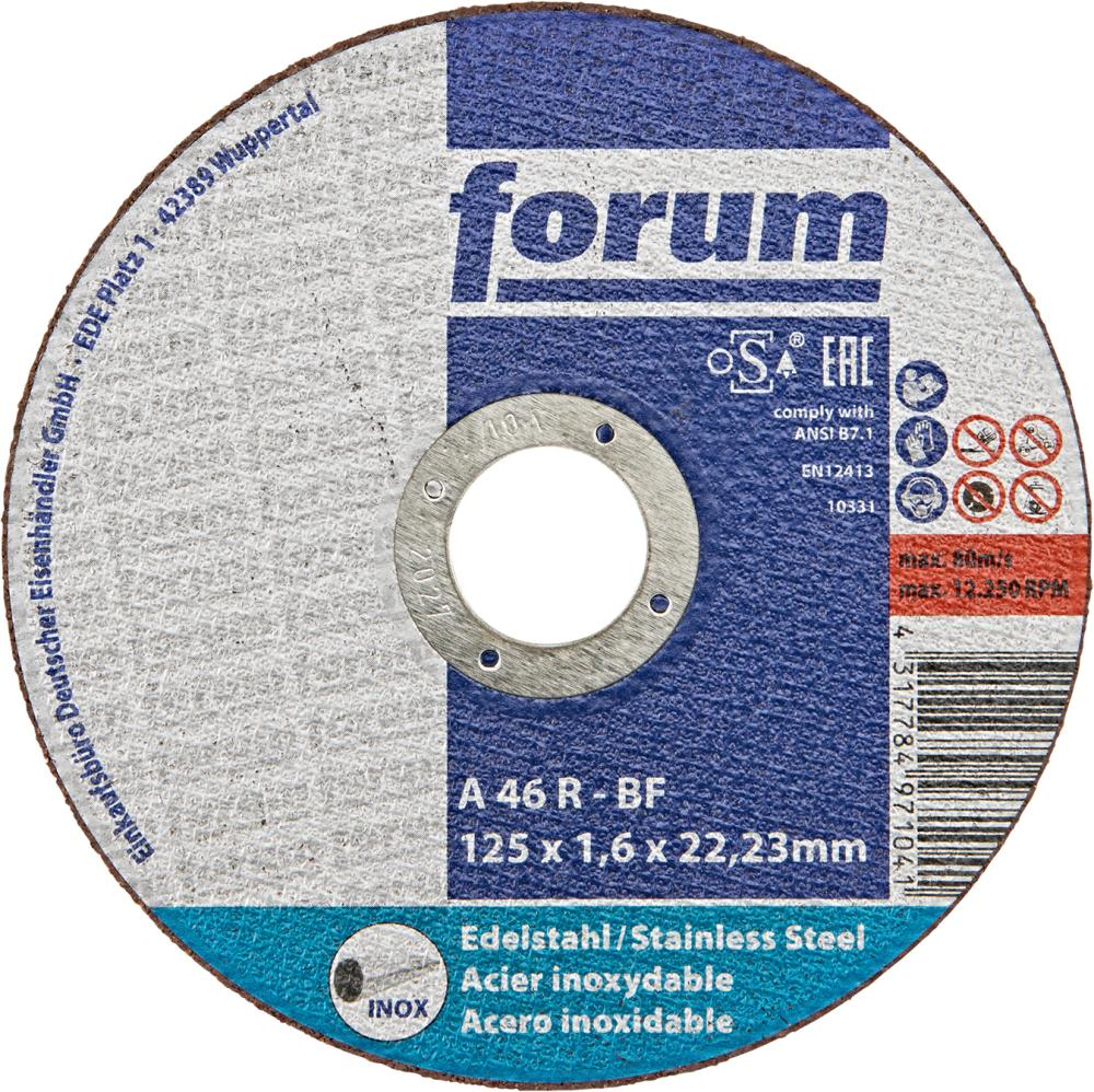 Forum Doorslijpschijf INOX vlak 125x1,6mm