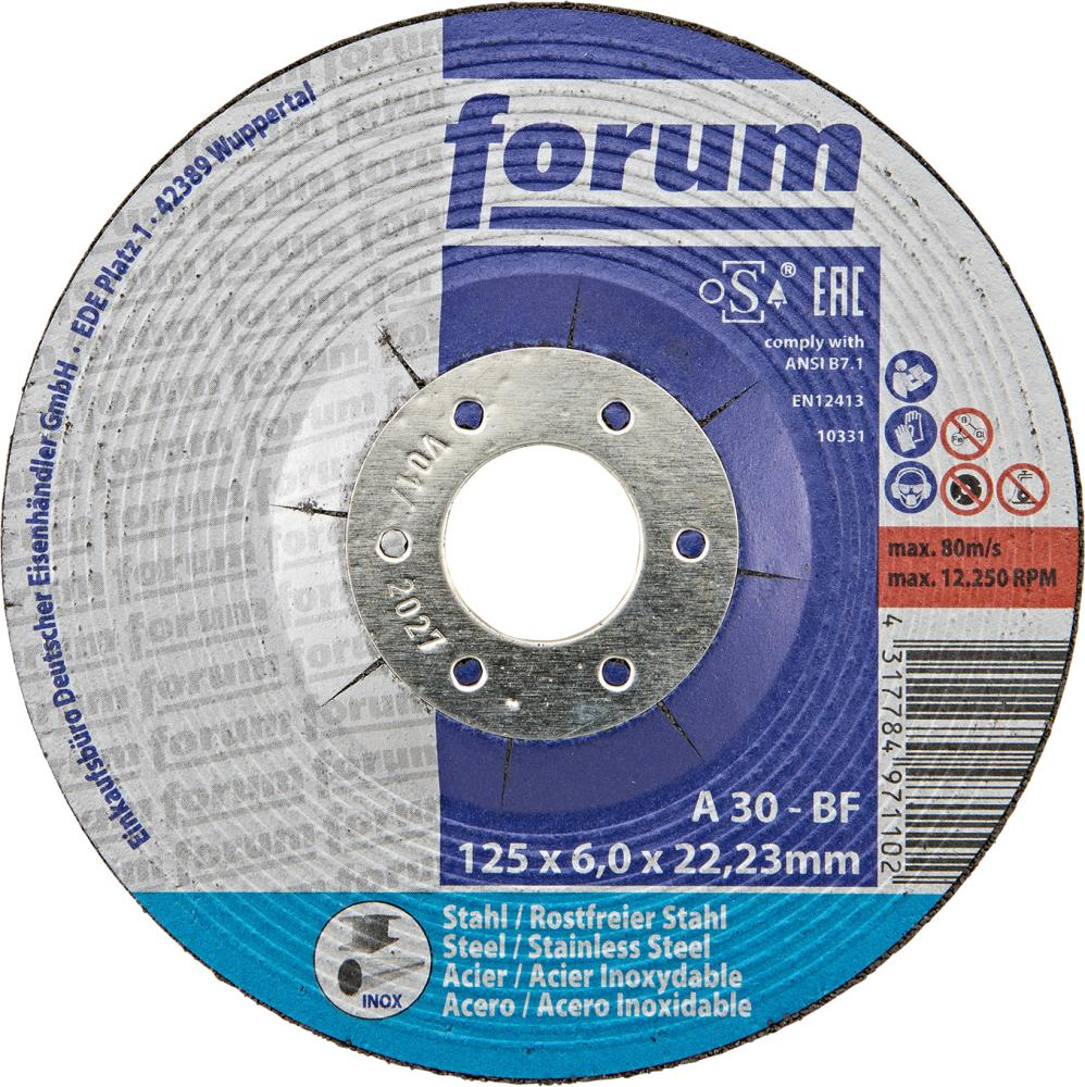 Forum Afbraamschijf staal/INOX 125x6mm