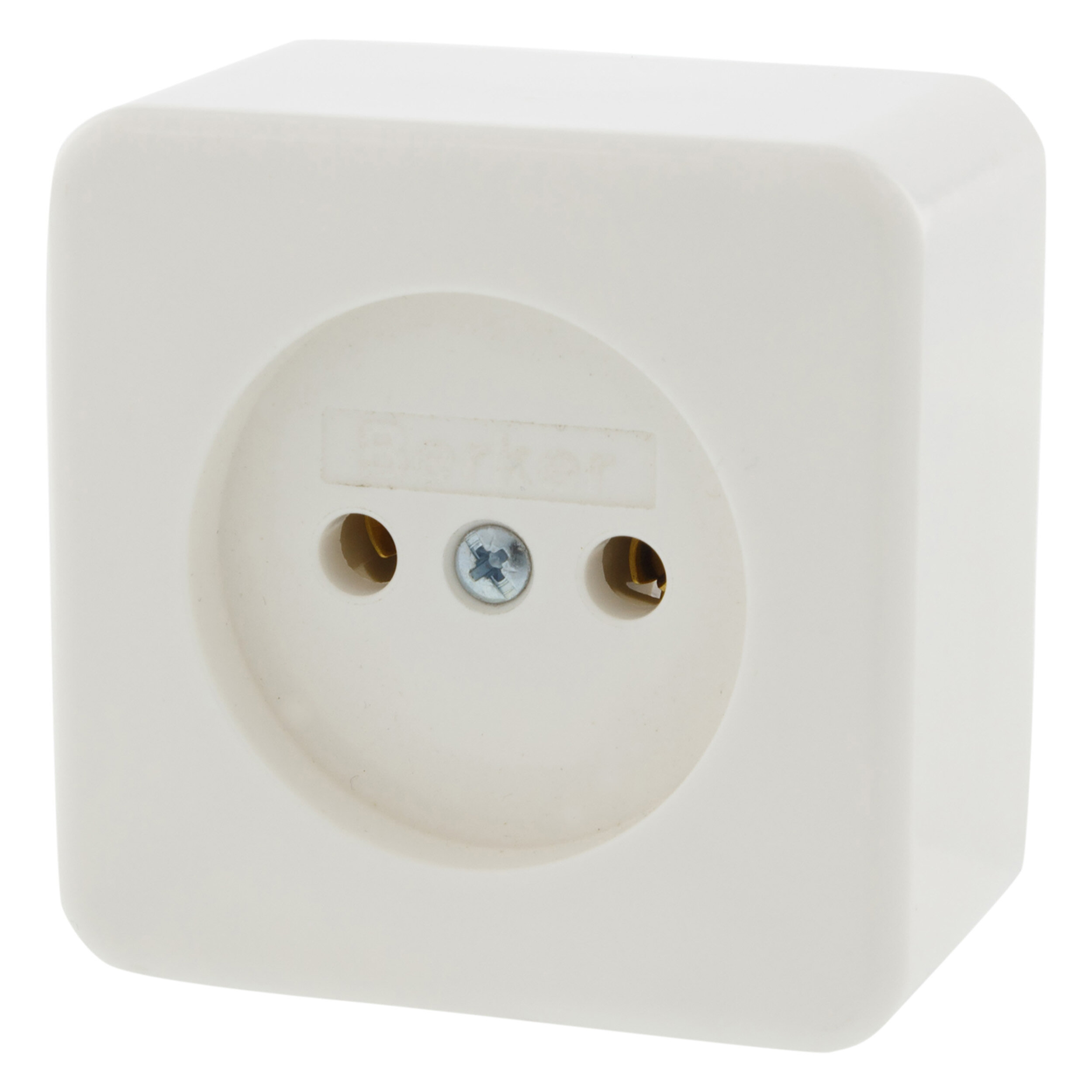 Berker contactdoos opbouw 1-voudig polarwit