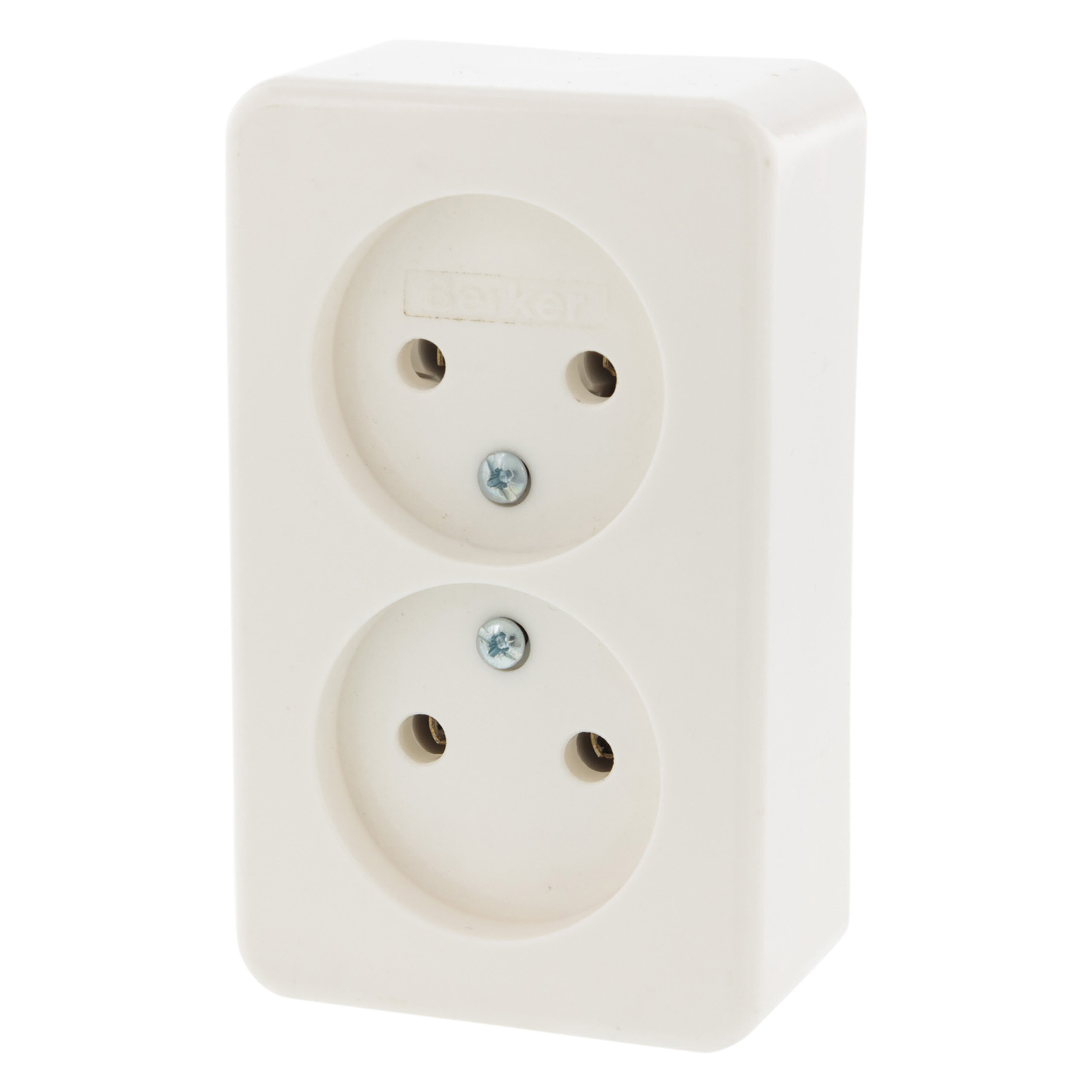 Berker contactdoos opbouw 2-voudig polarwit