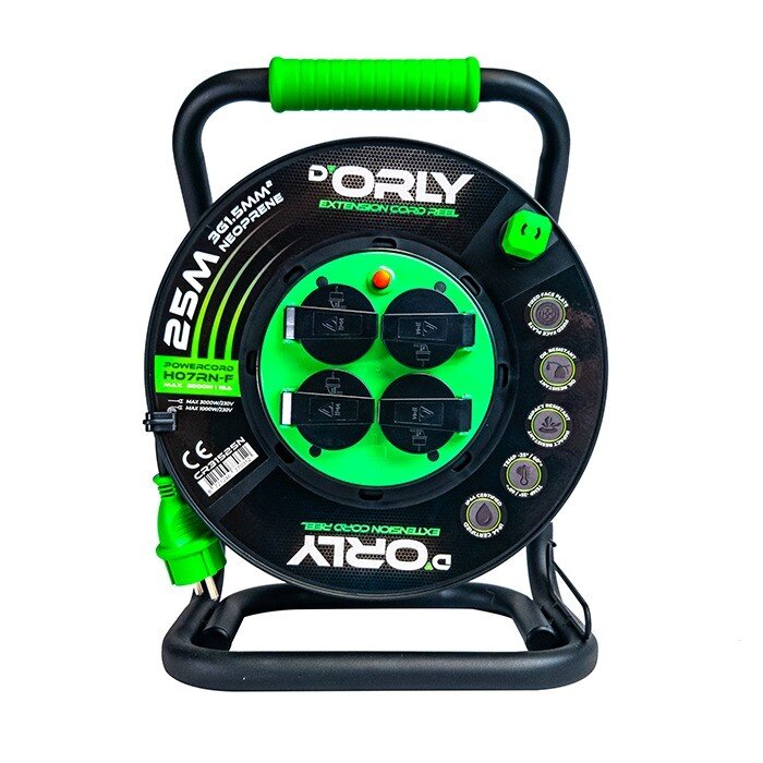 D'orly kabelhaspel 230V 40m 3x1.5mm2