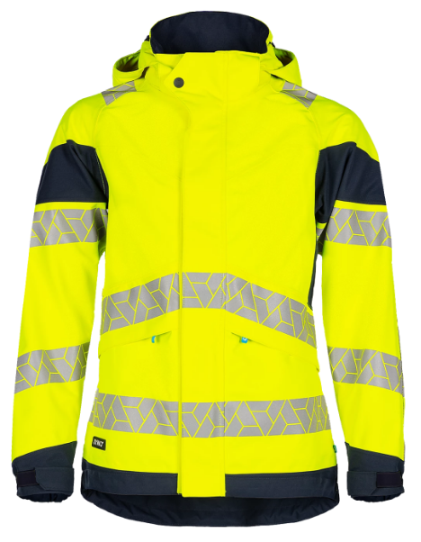 Synq dames regenjas fluor geel/marine M