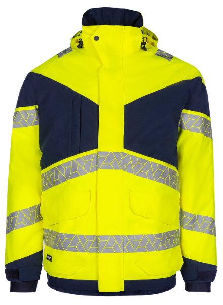 Synq winterparka fluor geel/marine L