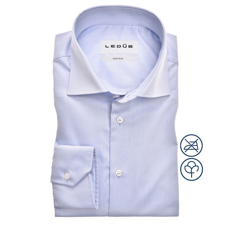 Ledûb overhemd lange mouw licht blauw 45