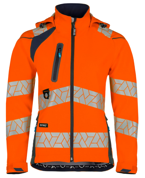 Synq dames softshell fluor oranje/marine L