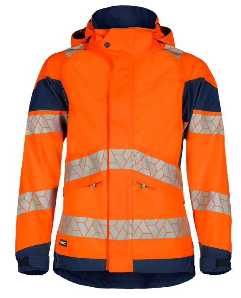 Synq dames regenjas fluor oranje/marine L