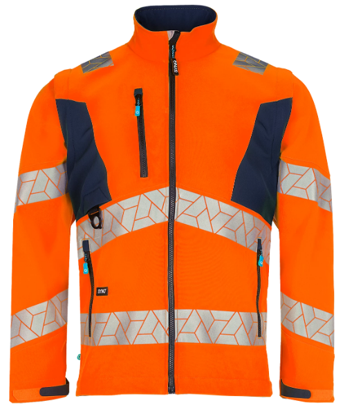 Synq softshell Ledstart fluor oranje/marine M