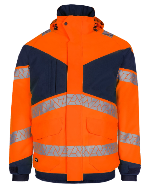 Synq winterparka fluor oranje/marine 3XL