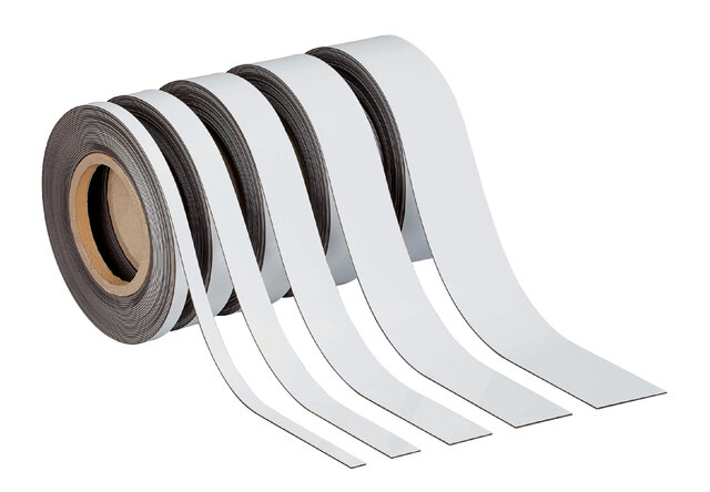 Maul magneetband wit 30mm x 1 x 10mtr