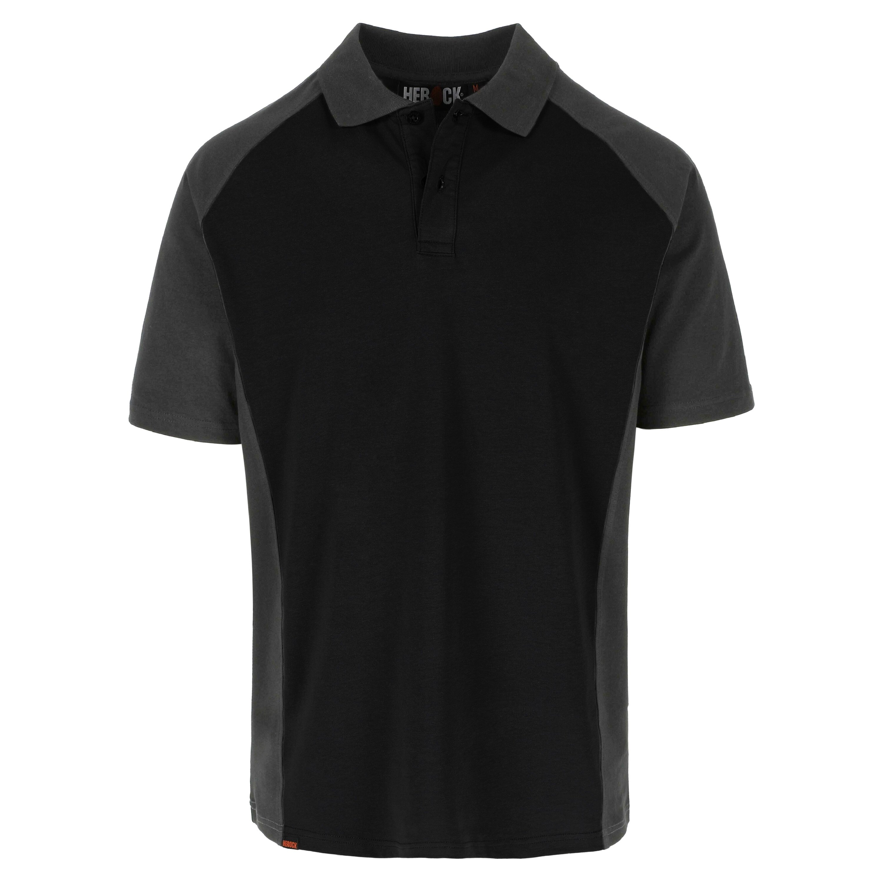 Herock polo Brabo zwart/antraciet XS