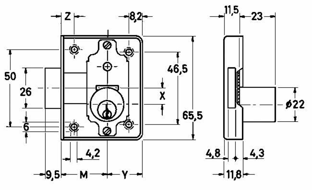 Afbeelding JuNie® meubelslot opleg cilinder 2826