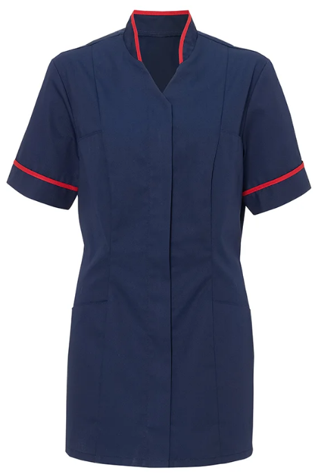 Alexandra tuniek marine/rood 80cm