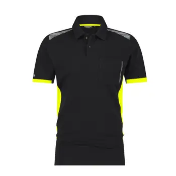 Dassy Veracruz polo zwart/fluogeel M