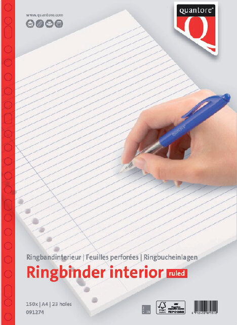 Ringbandinterieur Quantore A4 23-gaats lijn
