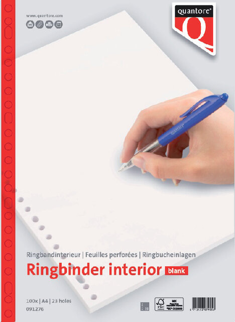 Ringbandinterieur Quantore A4 23-gaats blanco