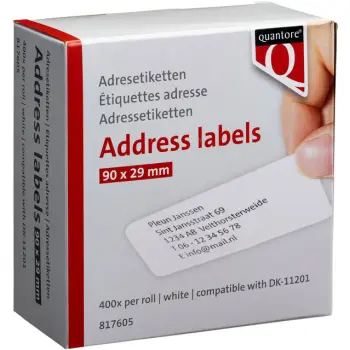Labeletiket Quantore DK-11201 29x90mm adres