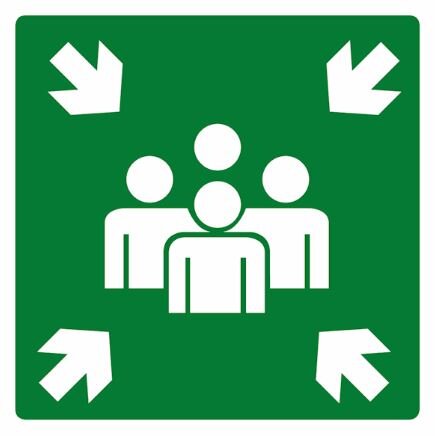 Verkeersbord verzamelpunt 600 x 600 mm