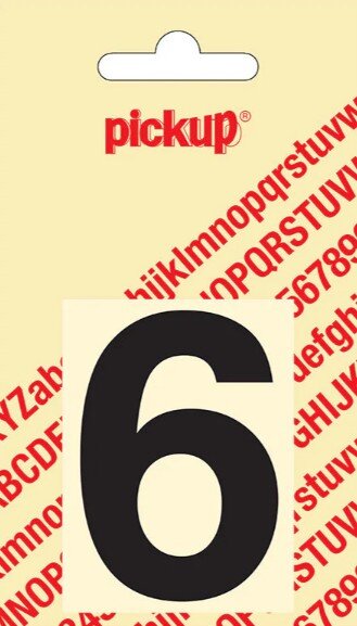 Pickup cijfer 6 zwart          60mm