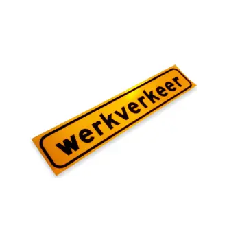 Reflecterend sticker werkverkeer gl/zw 400x10