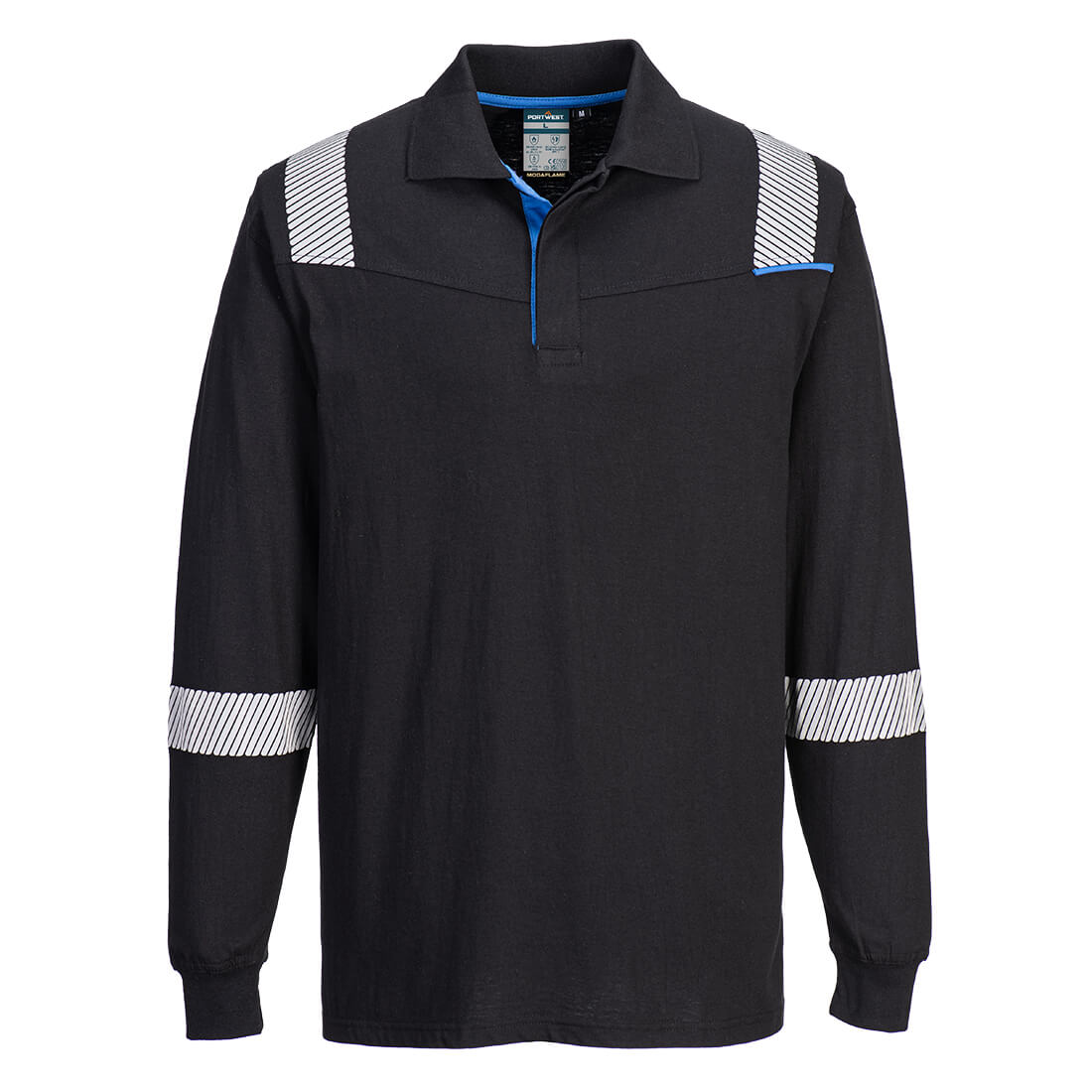 PortWest polo lange mouwen FR711-WX3 zwart3XL