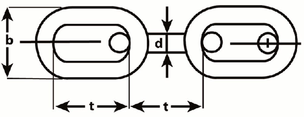 Lijntekening DX voetketting Type 763